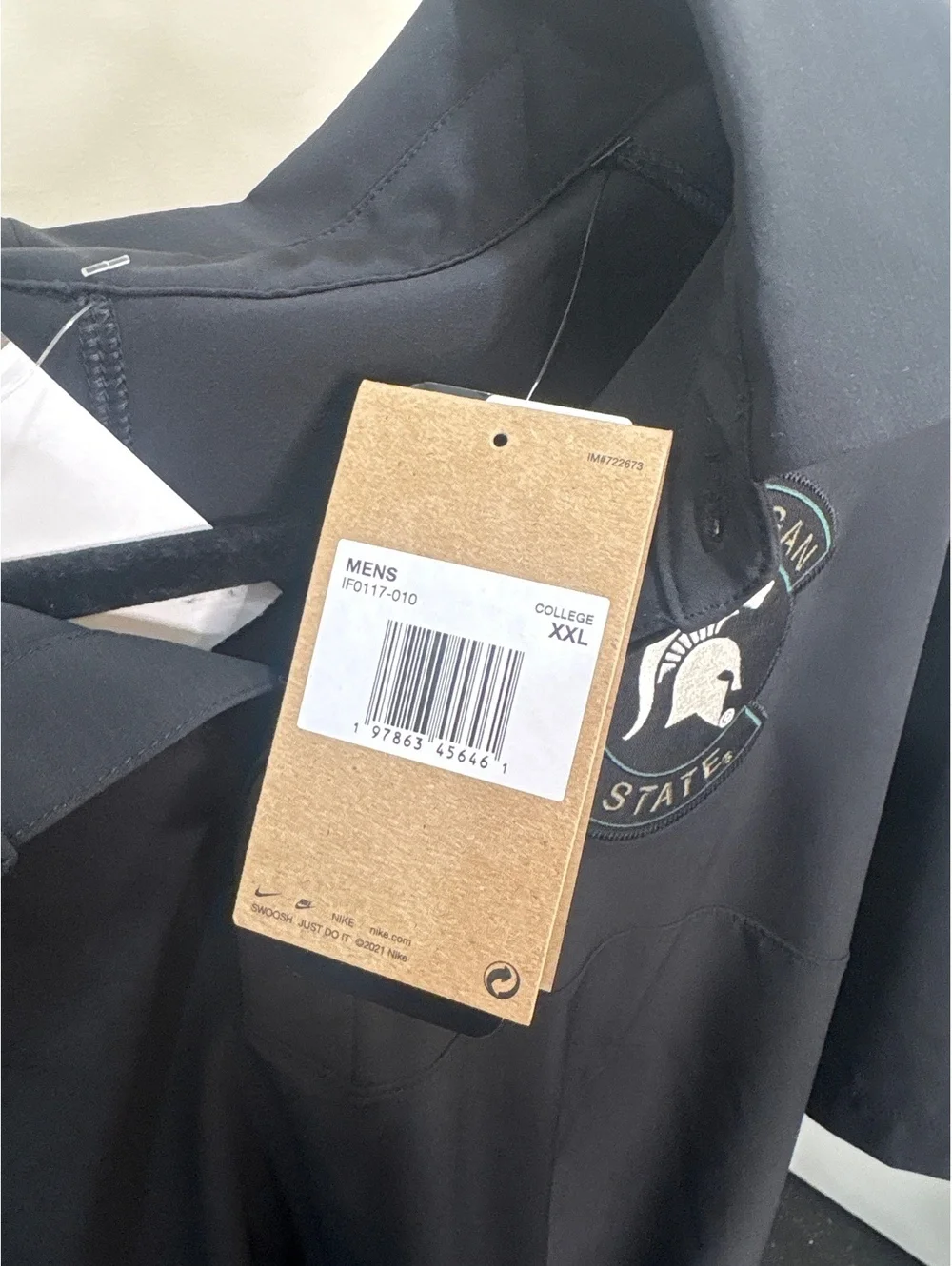 Nike Michigan State Spartans Black Polo Golf Shirt XXL